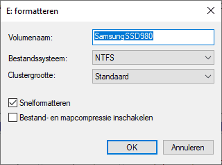 Formatteren bevestigen