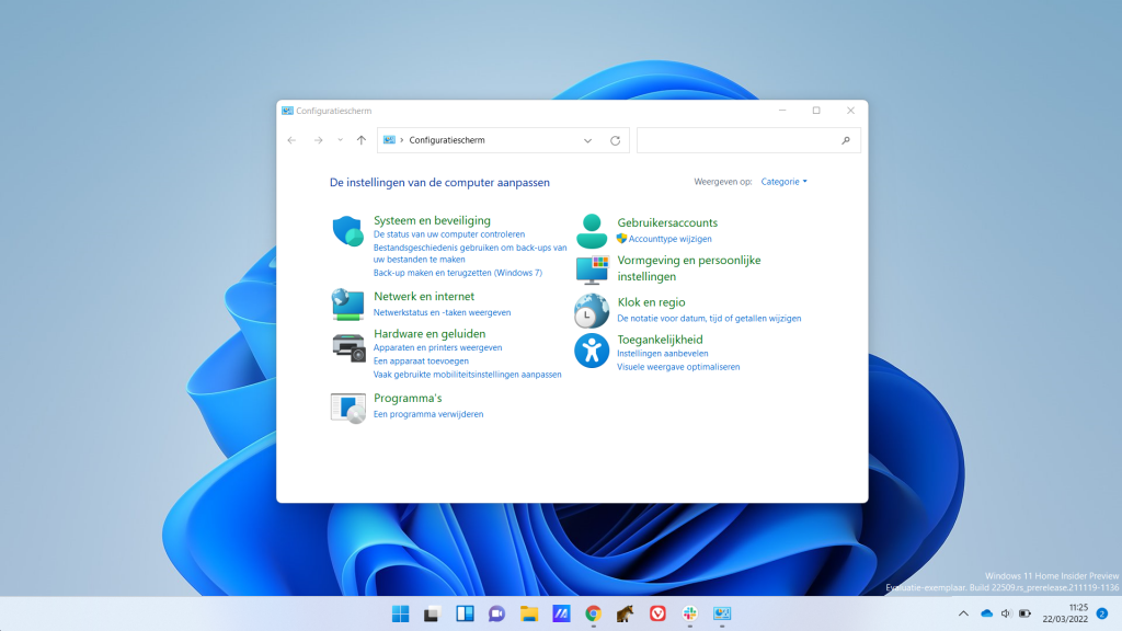 oude configuratiescherm
