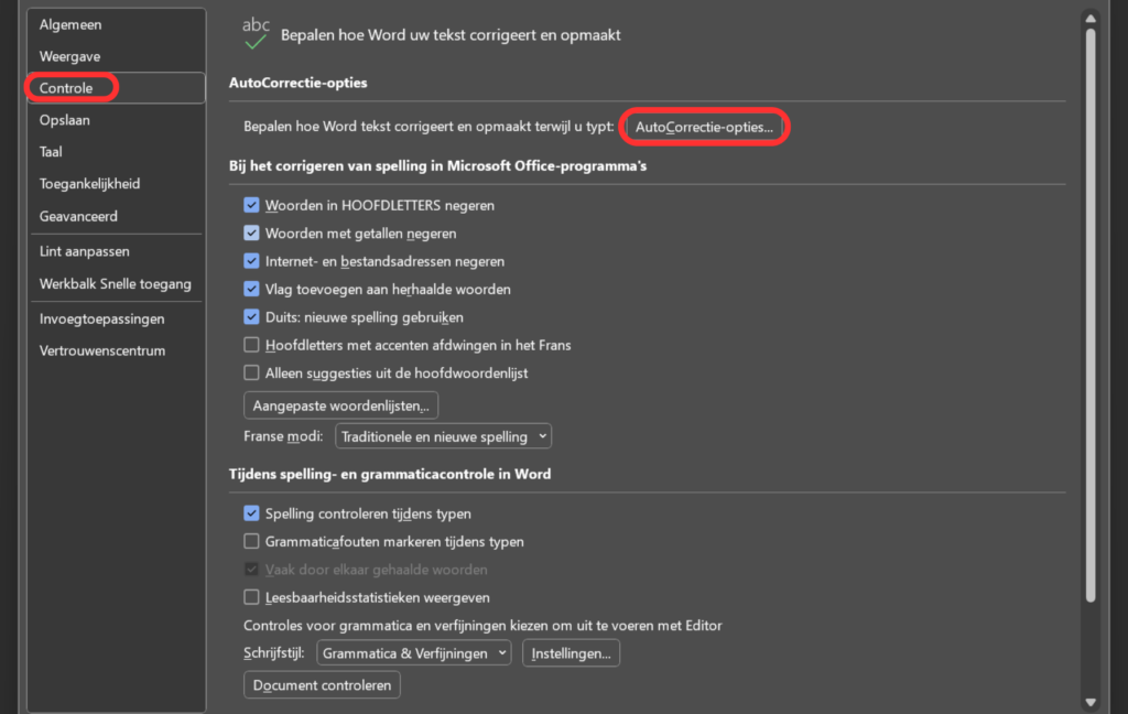 automatische hoofdletters uitschakelen