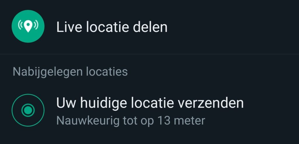 live locatie delen whatsapp
