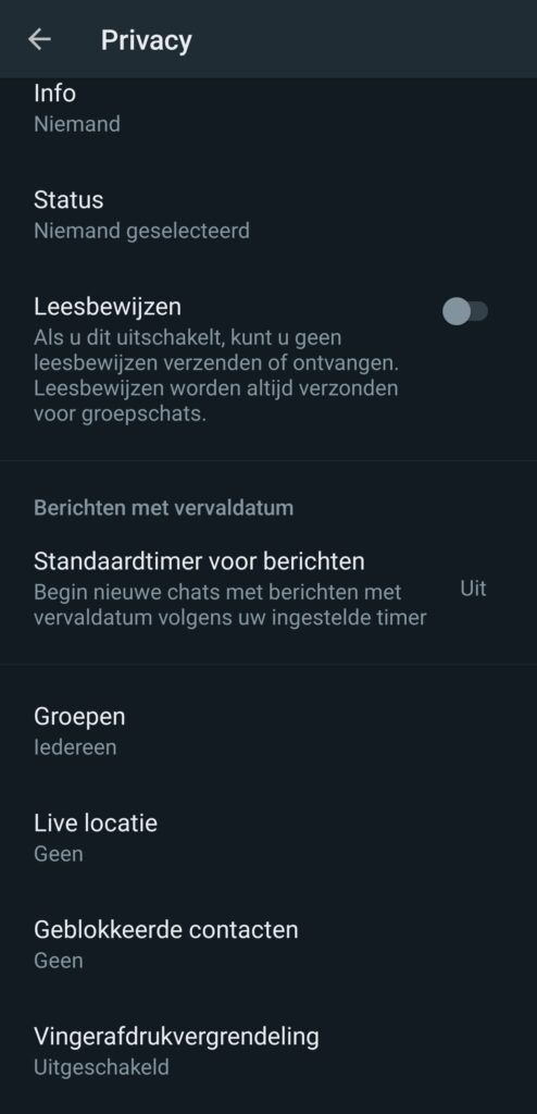 Privacy Locatie delen WhatsApp