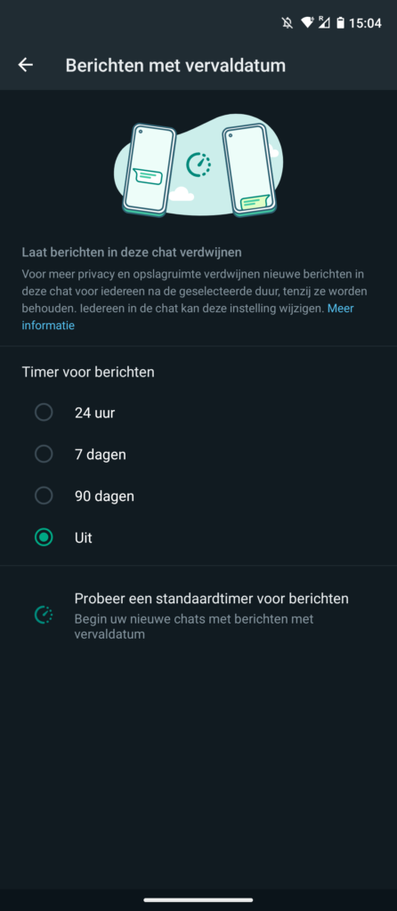 Vervaldatum instellen op WhatsApp