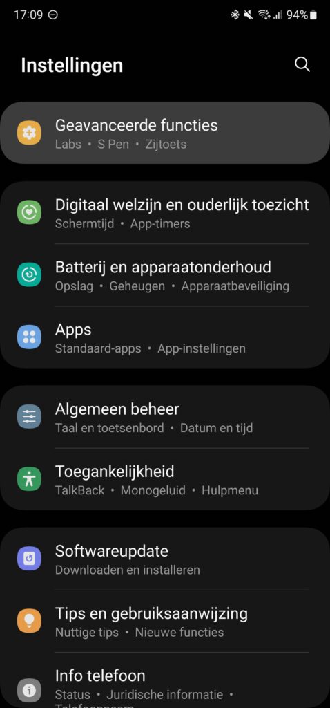 Stap 1-Geavanceerde functies