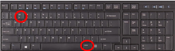 apenstaartje op Windows toetsenbord