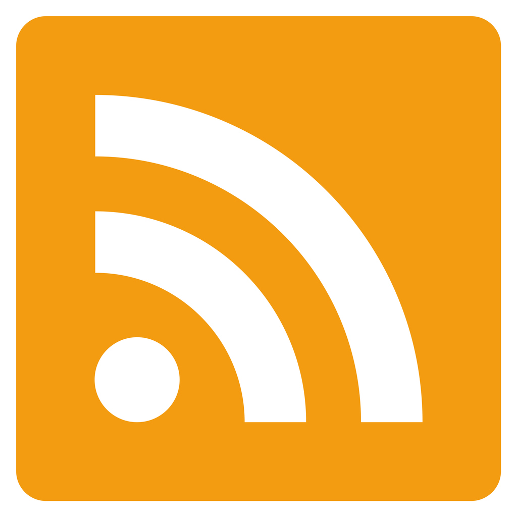 Dit logo leidt je naar de RSS-feed van websites.