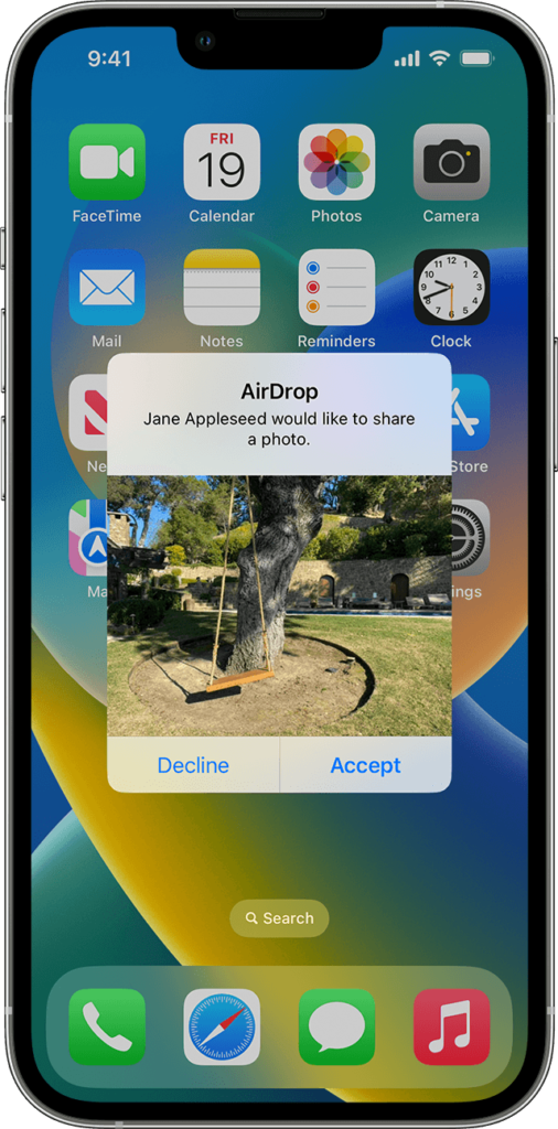 Airdrop bestand ontvangen