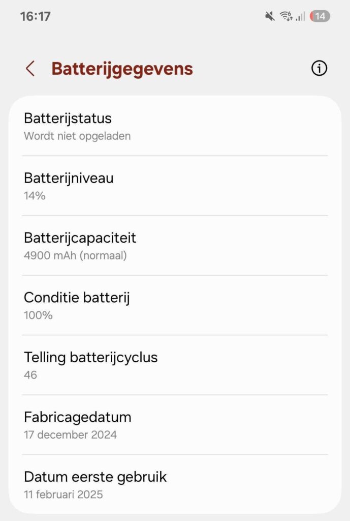 Batterijconditie bekijken