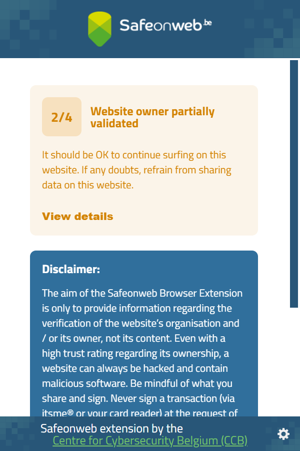 Safeonweb score
