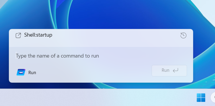 Nieuw Uitvoeren-venster Windows 11